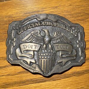 Vintage 1976 Official CB Operator Belt Buckle Oden Leather Design 1976 Doit Toit